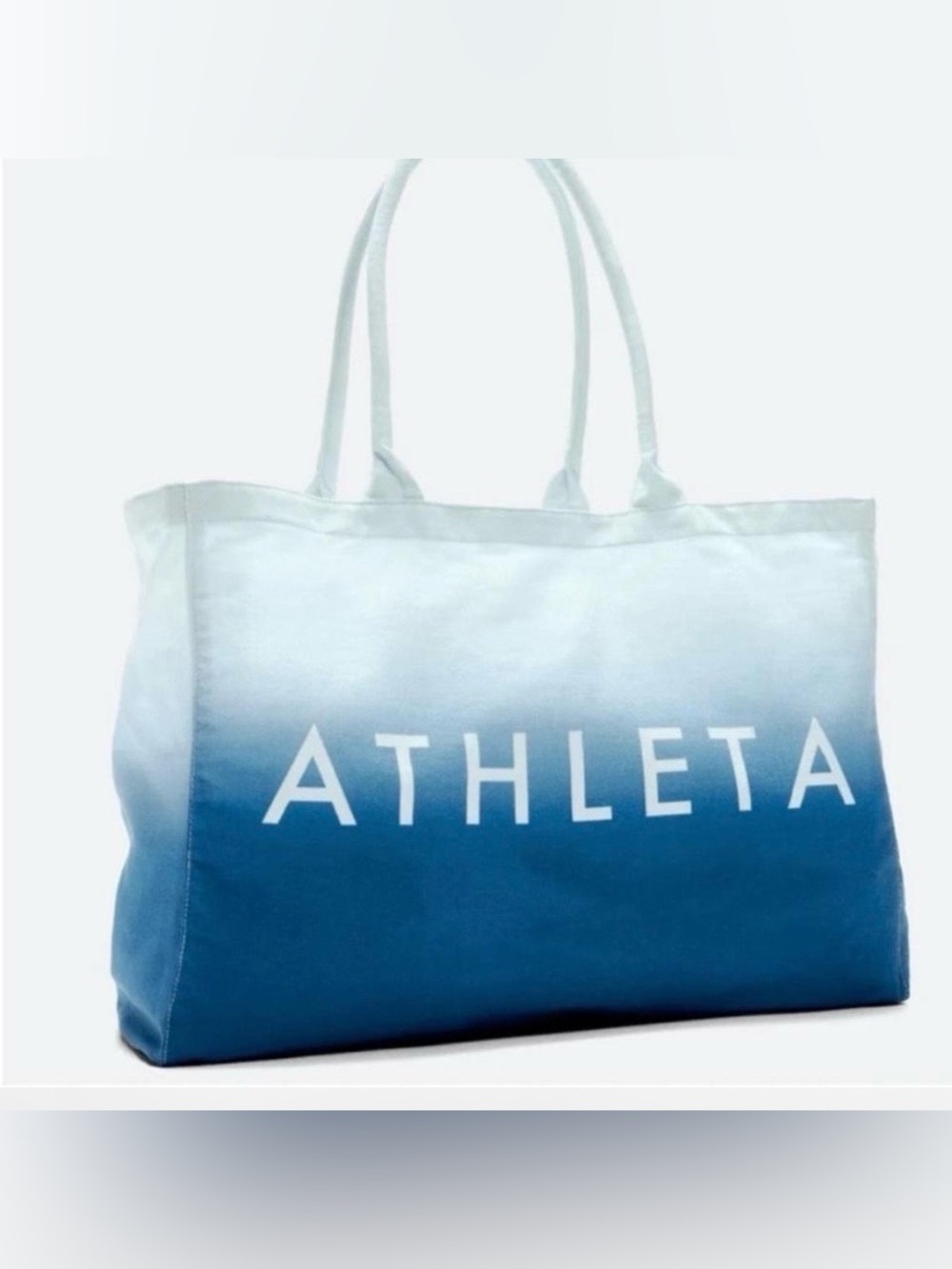 Athleta 💯% Cotton Ombre Blue Gradient Canvas Tote